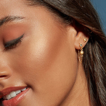 Celestial Chain Sun & Moon Gold Dangler